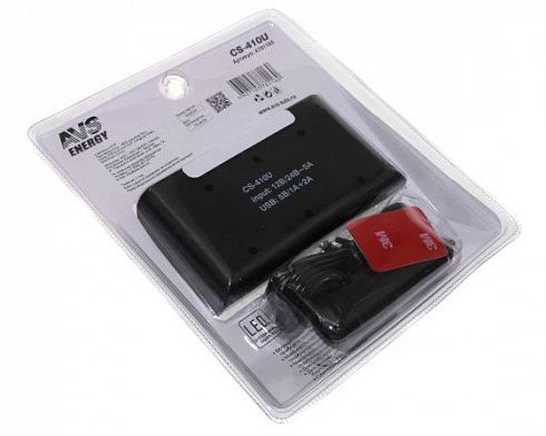 Разветвитель прикуривателя AVS CS-410U 4 гнезда+1USB