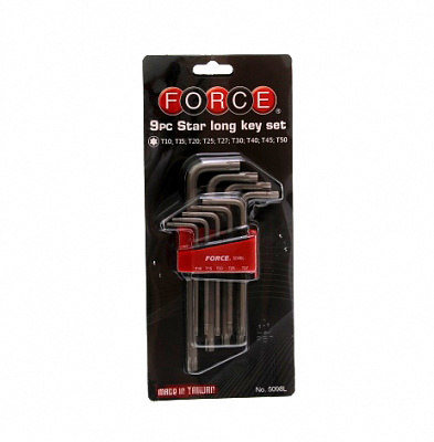 Набор звёзд FORCE 5098L Г-образн. 9 пред. TORX