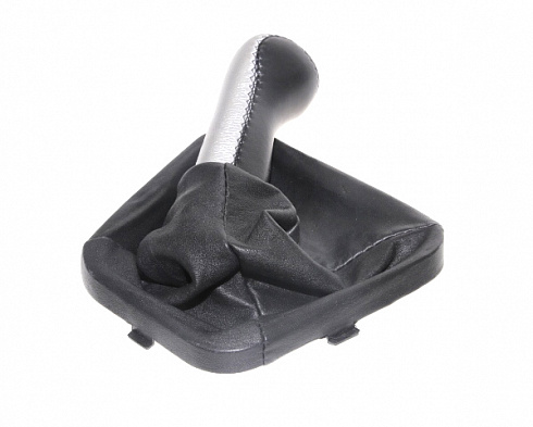 Ручка рычага КПП кожаная+рамка  2110 снеж. королев