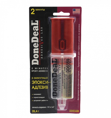 Клей эпоксидный DD 6559 2-комп. прозр.шприц 2 мин.