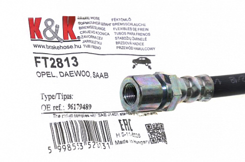 Шланг тормозной K&K FT2813