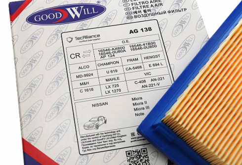 Фильтр воздушный Good Will AG138