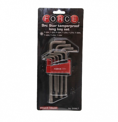 Набор звёзд FORCE 5098LT Г-образн. 9 пред. TORX