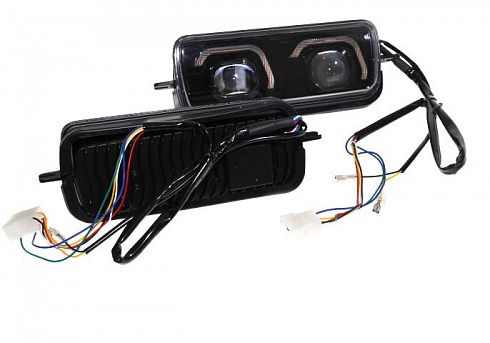 Подфарник 21214 диодный ZMB (2 шт) с ДХО,BI-LED ЛИНЗЫ, ПЛАВНЫЙ РОЗЖИГ BMW STYLE WD-197
