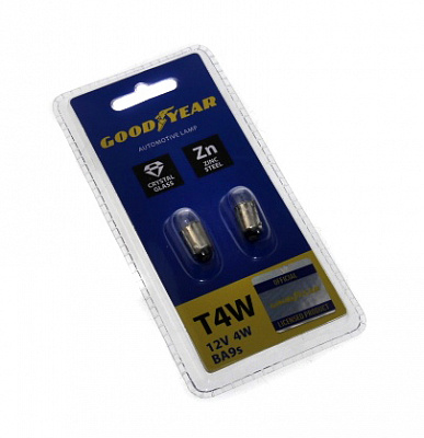 Лампа 12V T4W с цоколем GOOD YEAR (2 шт) GY012203