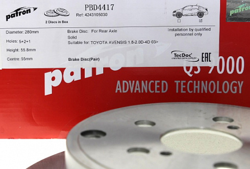 Диск тормозной PATRON PBD4417