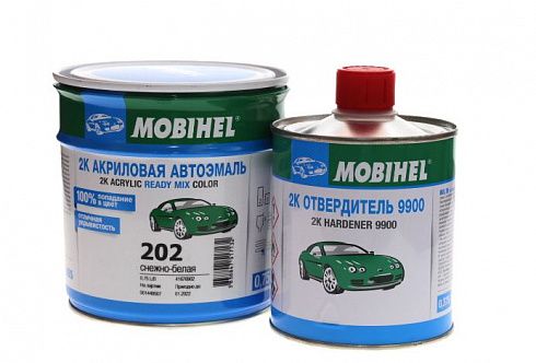 Краска MOBIHEL  ACRYL Белая 202 +отв. 0,75л