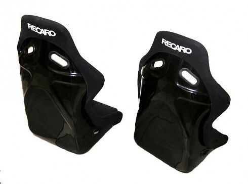 Сиденье спортивное переднее (КОВШ) RECARO с салазками (черный) 3-х слойный каркас