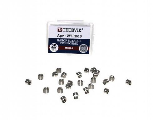 Набор резьбовых вставок THORVIK М6*1.0 WTRI610 (25 предметов)