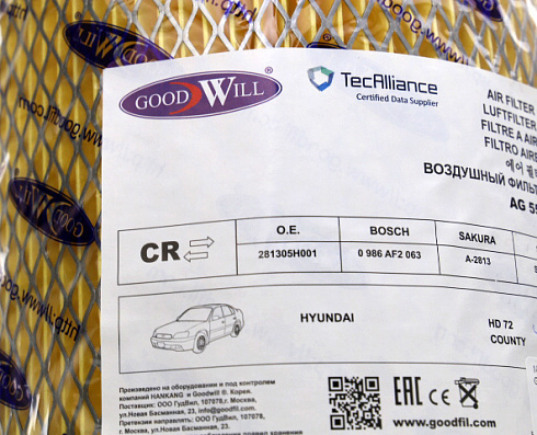 Фильтр воздушный Good Will AG559