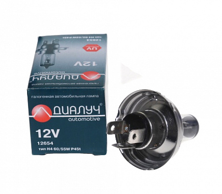 Лампа Н-4 12V  60/55W ДИАЛУЧ 12654 с круглым цок.
