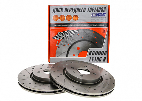 Диски тормозные 11186 R-15 Калина Спорт,Гранта Спорт передние АЛНАС