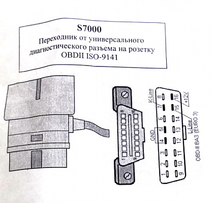 Разъём-переходник диагностики ВАЗ на OBD II
