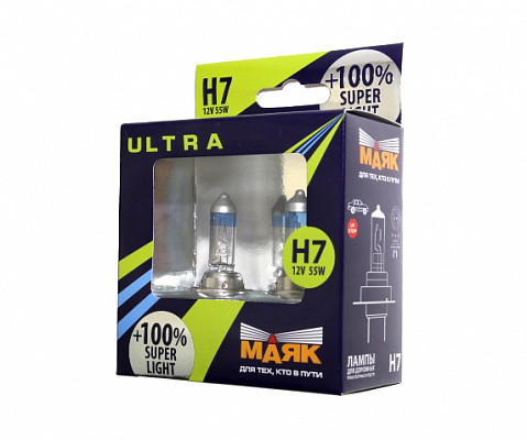 Лампы Н-7 12V  55W МАЯК +100% 82720SL+100