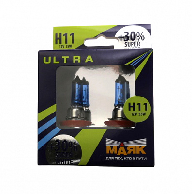 Лампы Н-11 12V 55W МАЯК +30% 82110SW+30